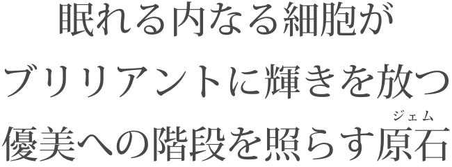 眠れる内なる細胞がブリリアントに輝きを放つ優美への階段を照らす原石