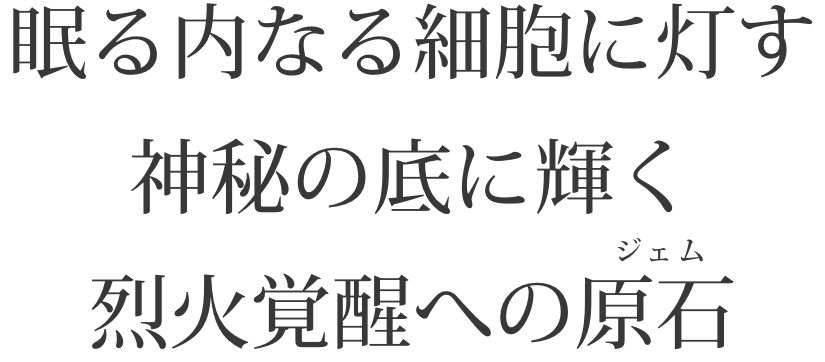 眠る内なる細胞に灯す 神秘の底に輝く 烈火覚醒への原石
